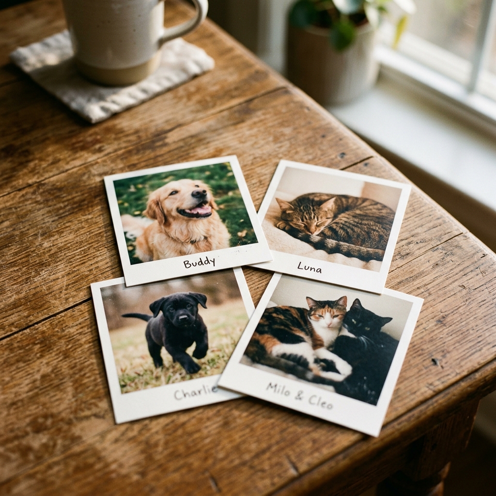 机の上のあたたかい写真